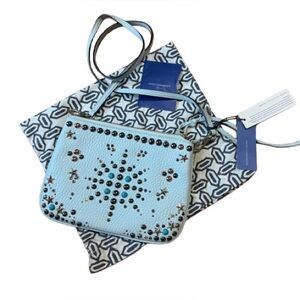 Rebecca Minkoff Ascher Turquoise Leather Studded Crossbody Bag